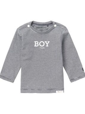Noppies navy  & White Striped Long Sleeve Tee with White 'BOY' Print